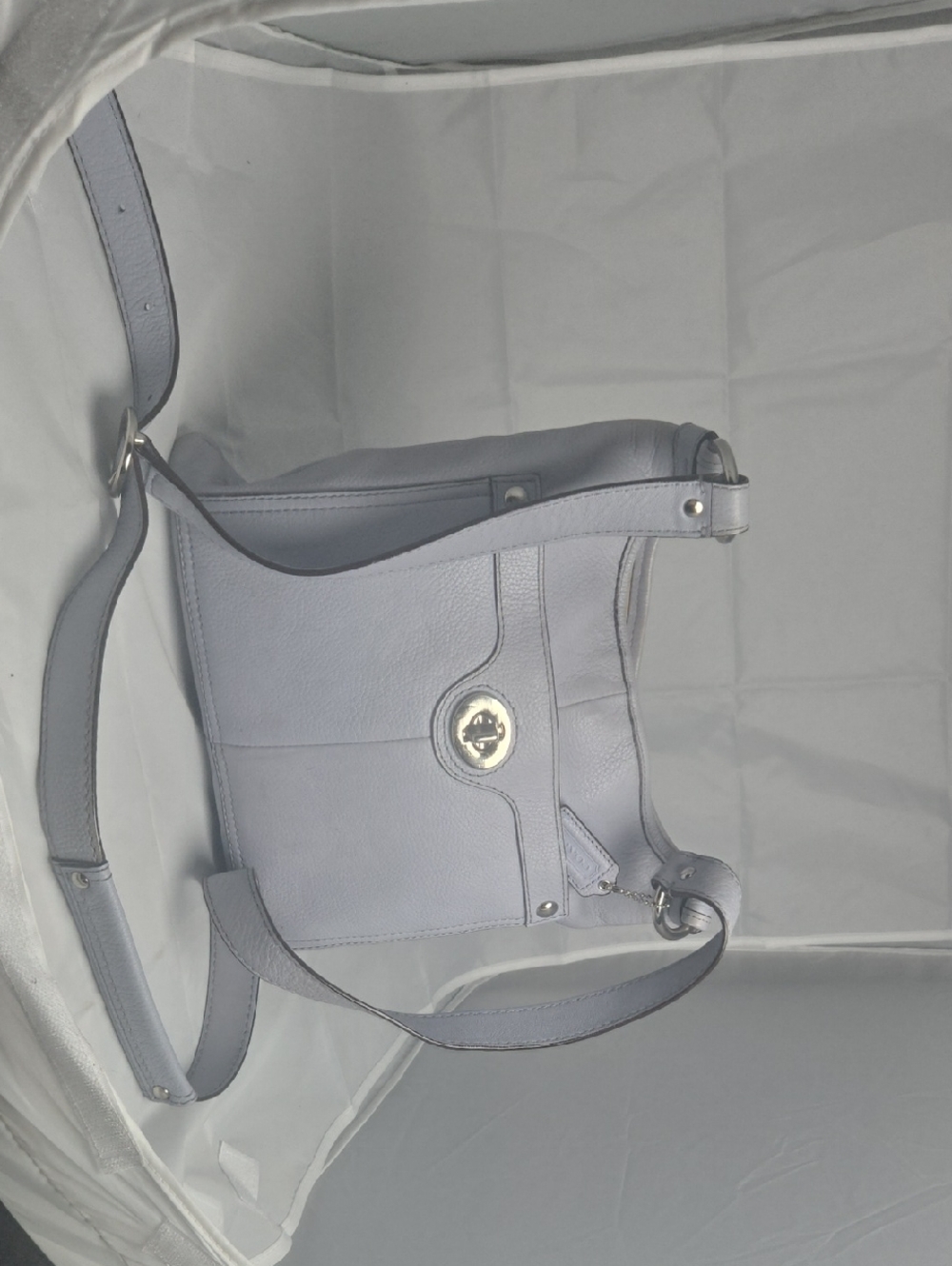 Coach Lavender Leather Turn-Lock Shoulder Bag